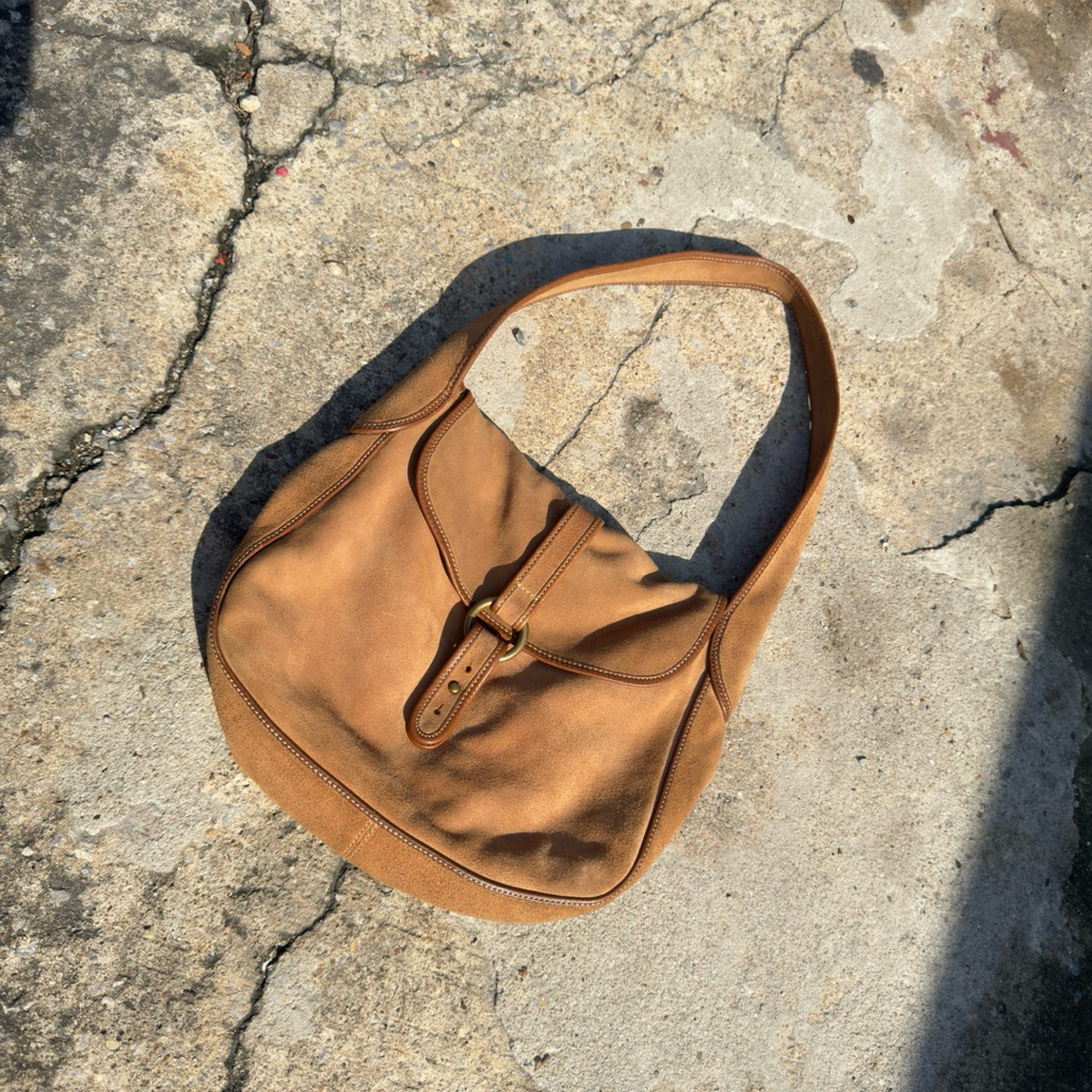 J.Crew กระเป๋าทรงโฮโบ หนังกลับแท้ Suede Hobo Shoulder Bag