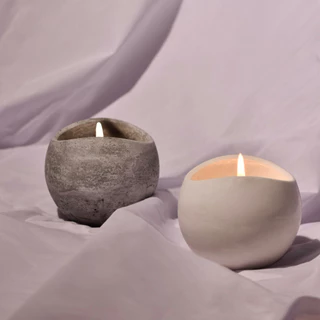 Asymmetrical Calm Candle🪨┃เทียนหอมแก้วปูนสไตล์มินิมอล┃110g.┃House of Cil🕯️