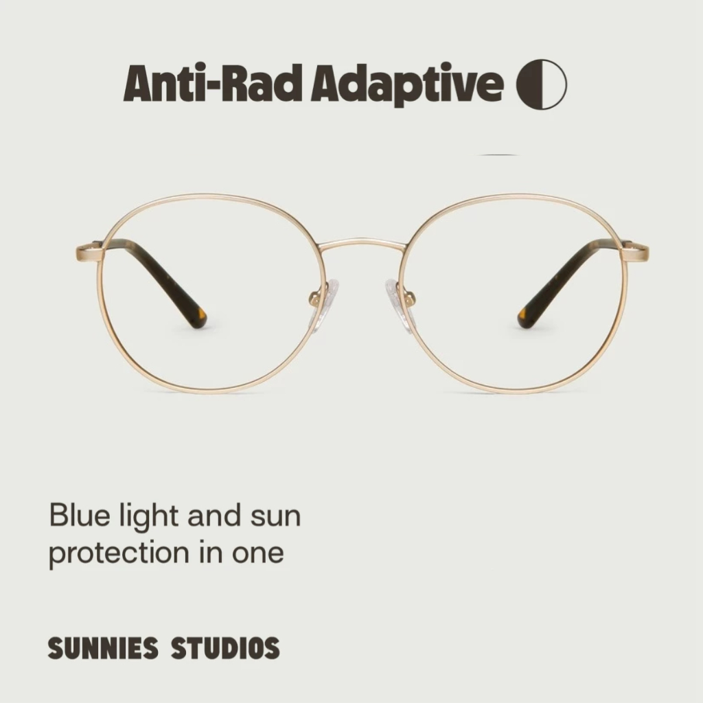 Sunnies Studios Anti-Rad Adaptive Quill (แว่นตากรองแสงสีฟ้าและเลนส์ปรับแสงอัตโนมัติ ไม่มีค่าสายตา)