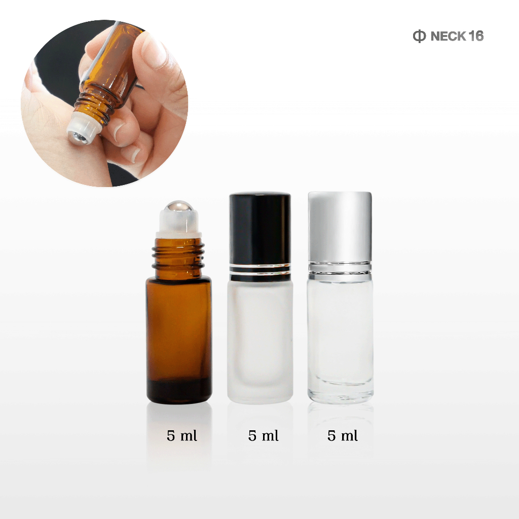 [COSS]ขวดลูกกลิ้งแก้วRB16 / 5ml 10ml  ขวดน้ำหอมแบบลูกกลิ้ง หัวสแตนเลส แบบพกพา พร้อมส่ง ราคาถูก ราคาสุดคุ้ม - รูปที่ 3