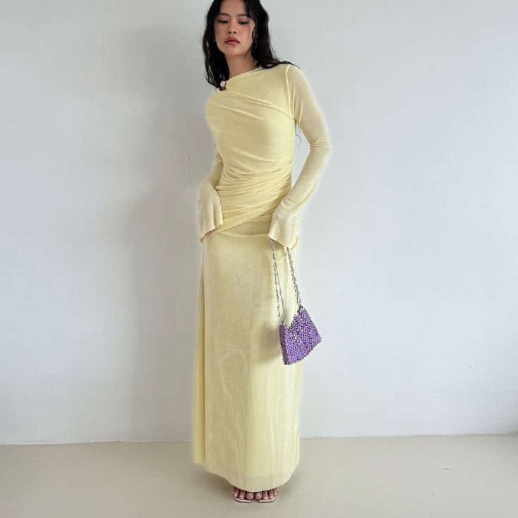 D1211 Sloane Draped Maxi dress