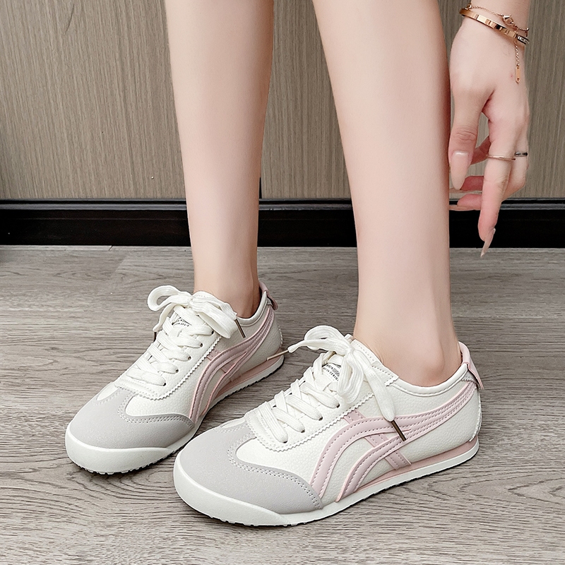 Dexun รองเท้ากีฬาส้นแบนสำหรับผู้หญิง รุ่น Comfortable ด้วย PU หัวกลม ทนทาน ระบายอากาศ สะดวกสบาย สำหรับวันหยุดทุกวัน