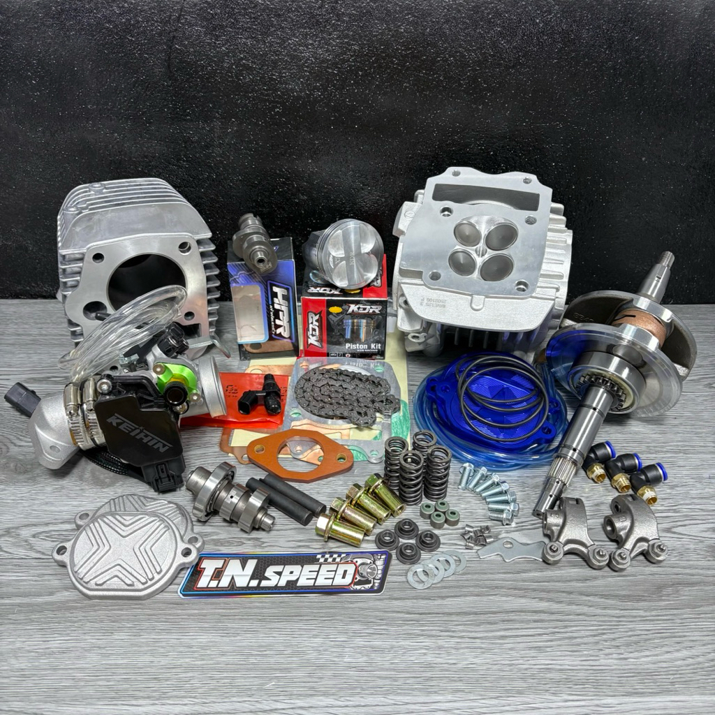 ชุดเสื้อ+ฝา Wave 125iบังลม +แคมเต้าหู้แต่ง ลูก KDR ชัก5/7 ขนาดลูก 56/57/59/66/67/68มิล 4วาล์ว[พร้อมส