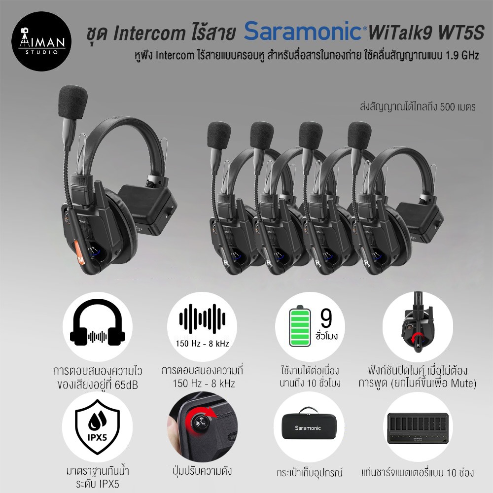 ชุด Intercom ไร้สาย Saramonic WiTalk9 WT5S