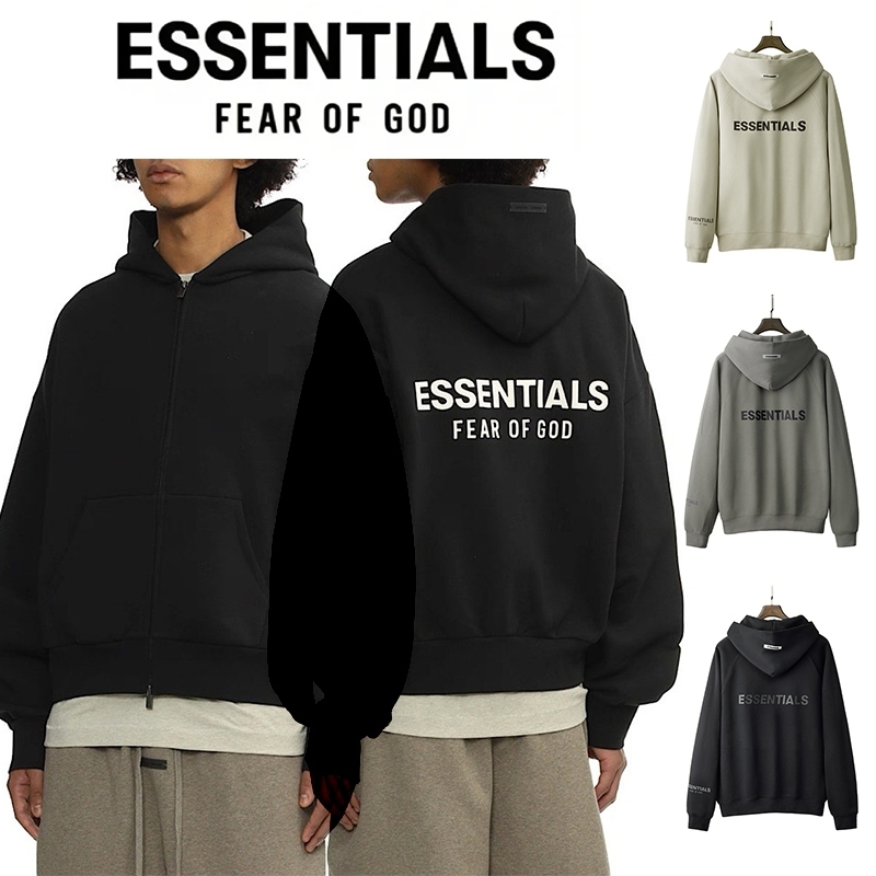 『Essentials』Fear of God Essentials Zipper Coat เสื้อโค้ท fog เสื้อกันหนาว เสื้อกันหนาวแขนยาวHigh Str