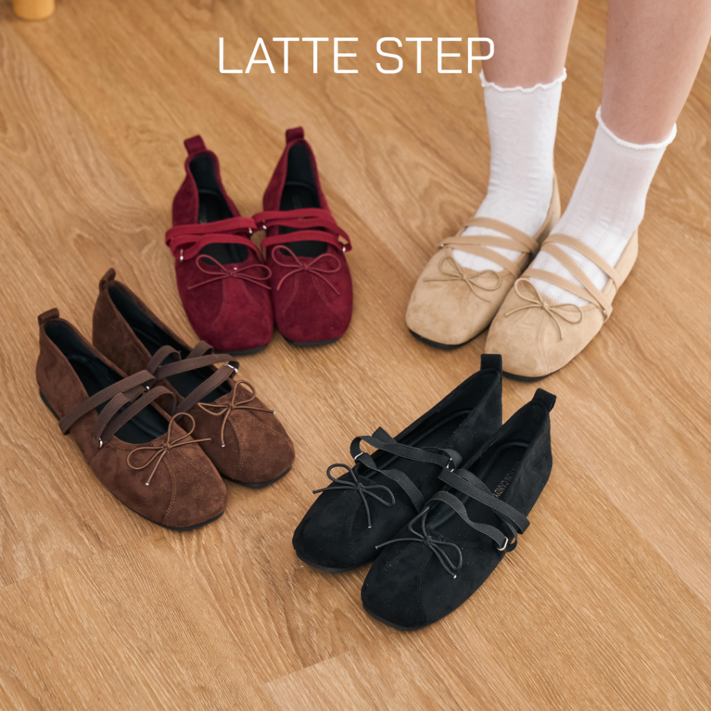 CCS - รองเท้าแมรี่เจน รุ่น Latte Step วัสดุหนังกลับ สไตล์มินิมอลที่ผสมความหวานและความคลาสสิก (6638-103)