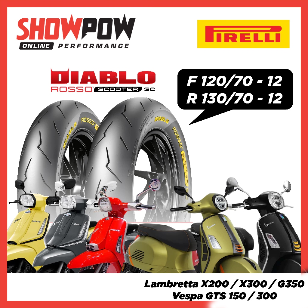 (พร้อมส่ง!) ยาง Pirelli ป้ายเหลือง Scooter SC ขนาด 120/70-12 130/70-12 สำหรับ Lambretta X200 X300 G3