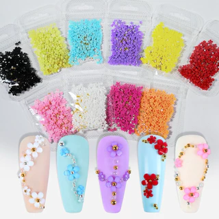 อะไหล่ดอกไม้ห้ากลีบผสมมุก หลากหลายสี 1ห่อ ประมาณ 200 ชิ้น สินค้าพร้อมส่ง