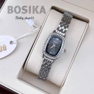 (M67) นาฬิกา BOSIKA รุ่น BS-02 ทรงรี ล้อมเพชร ไซส์ 20 mm ระบบควอช ( 4 สี )