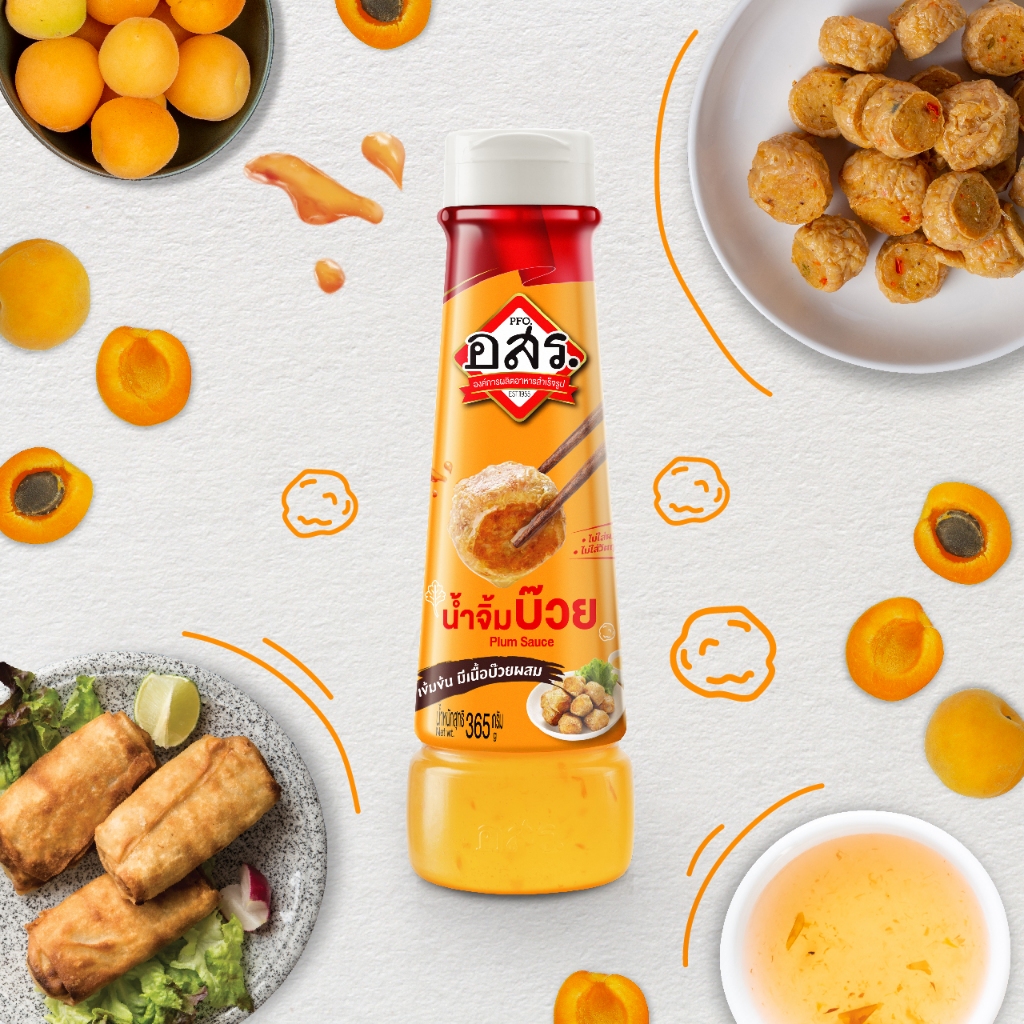 อสร. น้ำจิ้มบ๊วย Plum Sauce ขนาด 365 กรัม (1-3 ขวด)