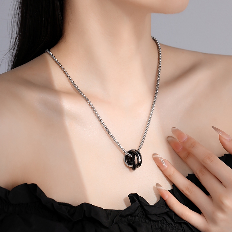 GENANX DUA001 สร้อยคอ สตรอยคอคู่  แซ่บสไตล์ Hip Hop สแตนเลสสตีล ไม่เปี่ยงผิว