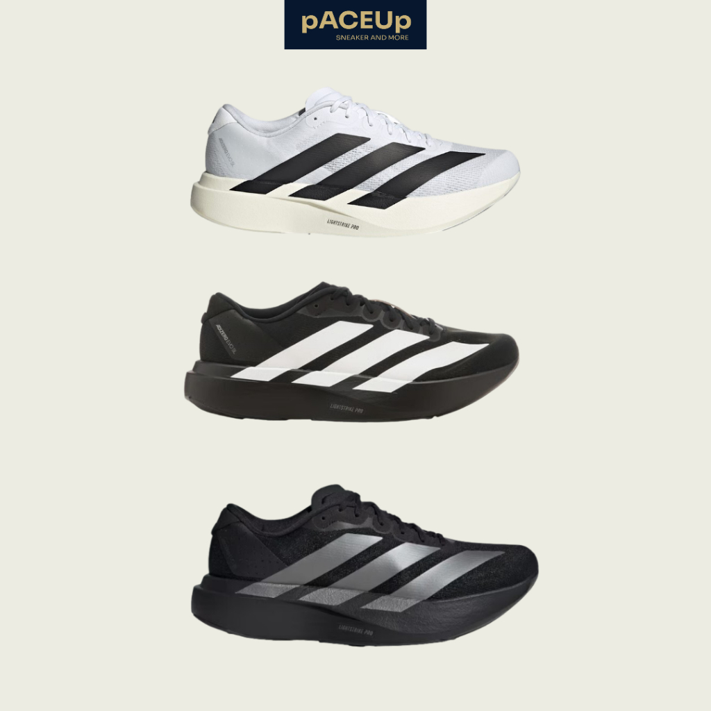 (ของแท้พร้อมส่ง) adidas Adizero Evo SL Black , White , Black Iron Metallic ผ่อนได้ พบไม่แท้ยินดีคืนเงิน