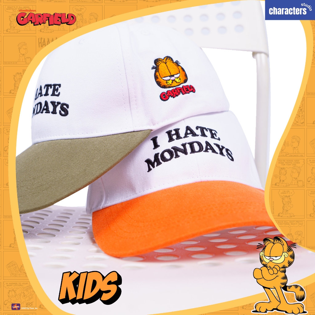 [NEW] Garfield หมวกแก๊ป เด็ก การ์ฟิลด์ ลาย I hate mondays สินค้าลิขสิทธิ์แท้ Characters Studio