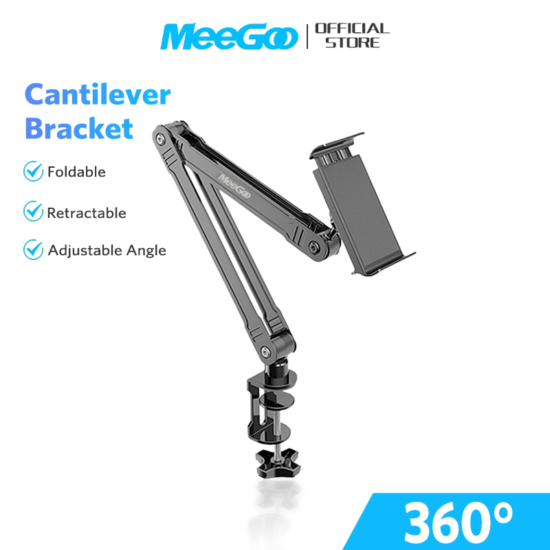 MEEGOO ขาตั้งมือถือ ขาตั้งโทรศัพท์แท็บเล็ตโลหะแบบปรับได้ สำหรับมือถือ/ แท็บเล็ต/ไอเเพด ปรับ 360 องศา