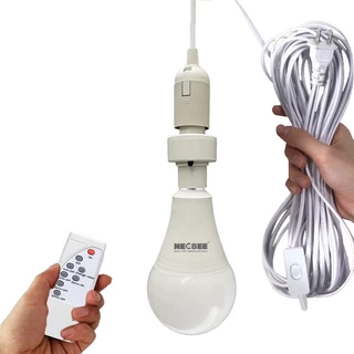 NEOBEE ไฟ LED รีโมท พร้อมสายไฟห้อยและสวิตช์ E27 แสงขาววอร์ม ประหยัดไฟ ถนอมสายตา สำหรับใช้ในบ้านห้องนอน