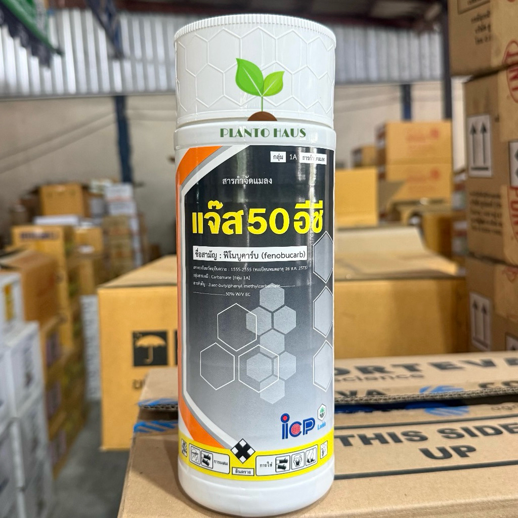 แจ๊ส 50 อีซี ICP Ladda ฟีโนบูคาร์บ ผลิตใหม่ 6/68 เพลี้ยไฟ เพลี้ยกระโดดสีน้ำตาล เพลี้ยจั่กจั่น 1 ลิตร