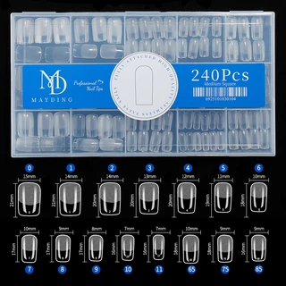 MAYDING เล็บปลอม เล็บ pvc ฟอร์มต่อเล็บอะคลิลิก ดีไซน์แบบกึ่งแมตต์ ไม่ต้องขัดตะไบ โปร่งใสไร้รอยต่อ ติดแน่นขึ้น