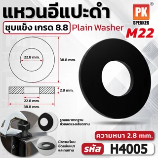แหวนอีแปะดำ M2-M30 ชุบแข็ง เกรด 8.8