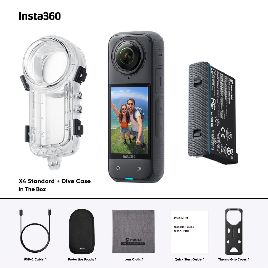 Insta360 X4 กล้องแอคชั่น ถ่ายวิดีโอ 8K Sensor 1/2นิ้ว กันน้ำ10m ประกัน 1ปี กล้อง 360 Action Camera