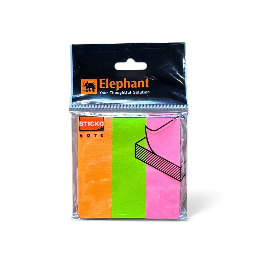 Elephant กระดาษโน๊ตมีกาว Page Marker 1x3 นิ้ว สีนีออน