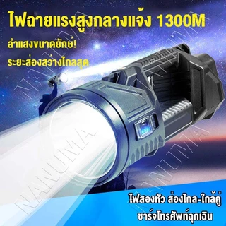 สว่างมาก🔥กลางแจ้ง 16นิ้ว LED 6000mAh 6ระดับ ไฟฉายแรงสูง ไฟฉายสปอตไลท์ USB/การชาร์จพลังงานแสงอาทิตย์ COBไฟข้าง