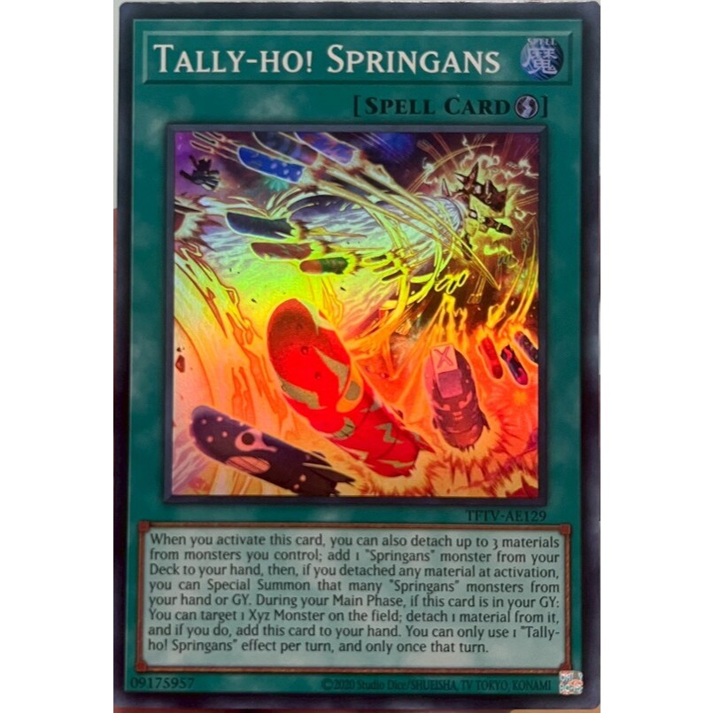 Yugioh Asia-Eng [TFTV-AE129] Tally-ho! Springans (Super Rare) การ์ดยูกิแท้ถูกลิขสิทธิ์