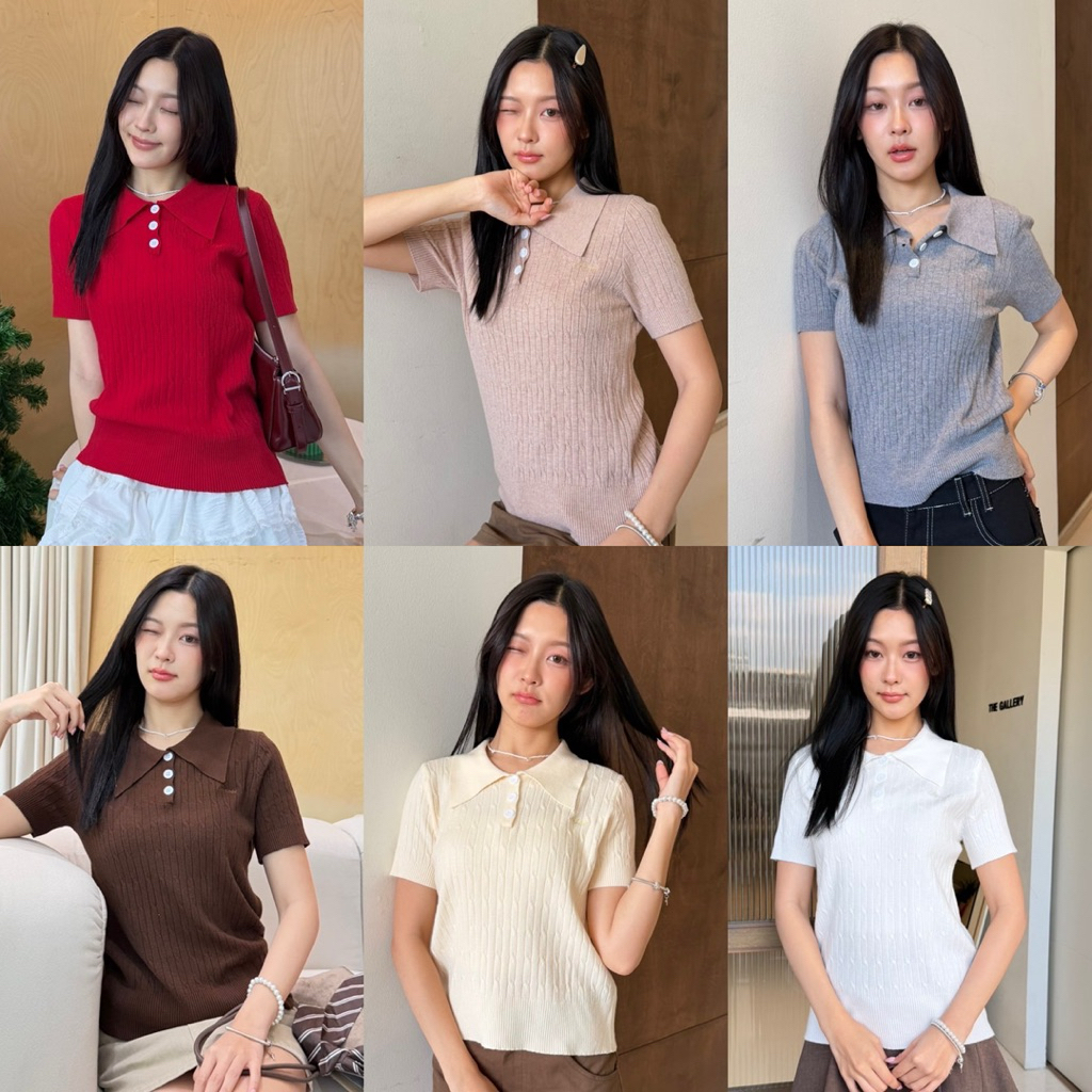 Cookies bear เสื้อโปโลไหมพรม ผ้าไหมพรมนิ่ม