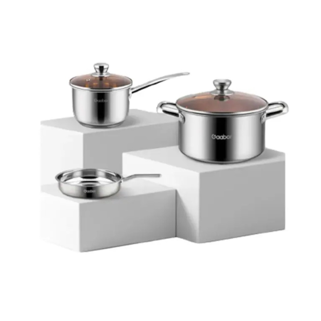 Gaabor stainless steel steamer ชุดหม้อสแตน เลส รุ่น GS-S828A (ชุด 5 ชิ้น) สินค้าใหม่ เคลียสต้อค