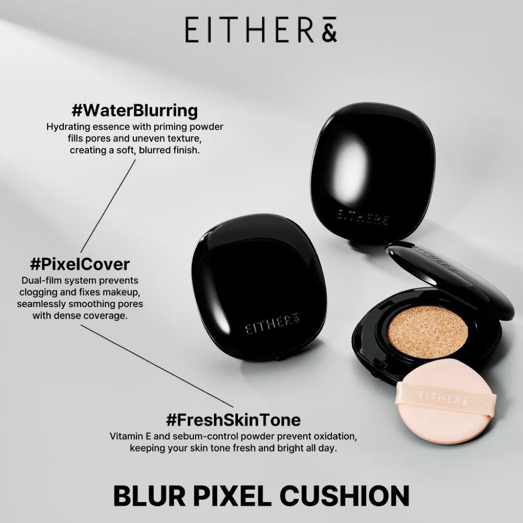 ส่งต่อ คุชชั่นจีเซล aspa(23n) EITHER& คุชชั่น Blur Pixel Cushion 12g SPF50+ PA+++