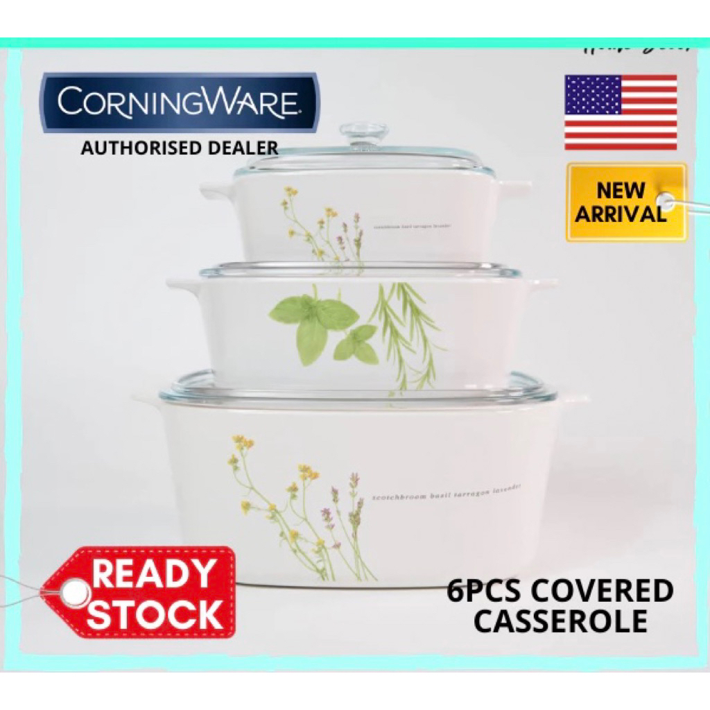 Corningware 6pcs Casserole European Herbs (A-140-EH)