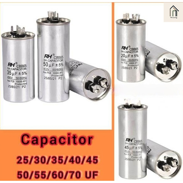 H·G คาปาซิเตอร์ แอร์ รุ่น RH 20/25/30/35/40/45/50/60/70/80 Uf  แคปรัน/Capacitor CBB65 / 450V