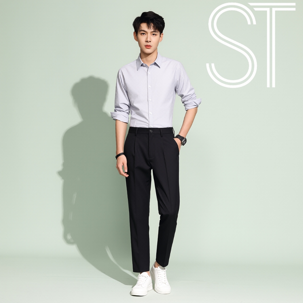 ST CLOTH CO กางเกงผู้ชาย กางเกงสูทแฟชั่นเกาหลีกางเกงลําลอง (30-36)