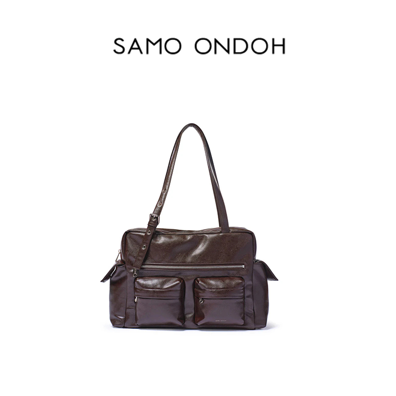『SAMO ONDOH』🇰🇷  pocket utility bag L goat blackchocolateivory