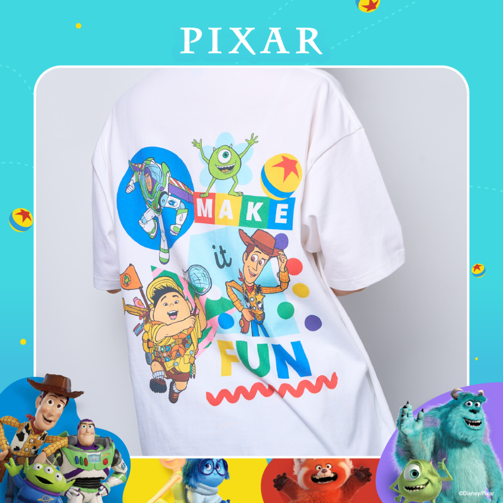 UNO เสื้อยืด Oversize Disney Pixar ลิขสิทธิ์แท้