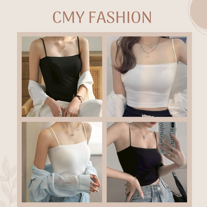 เสื้อสายเดียวผู้หญิง เกาะอกสายเดียว เสริมฟองน้ำ แบบไร้โครง เนื้อผ้านิ่ม ดีไซน์ทรงเข้ารูป ทรงสวยแมทช์ได้ทุกลุค t1806#