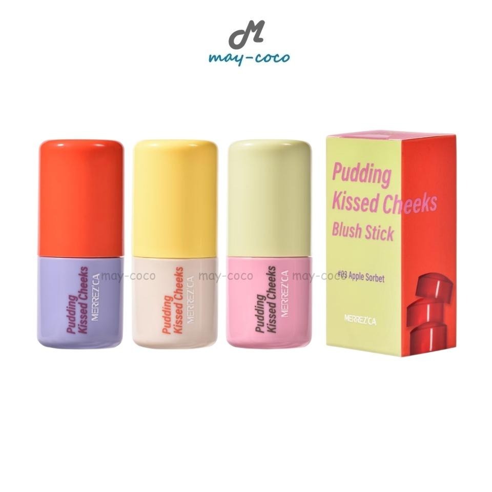 ถูก/แท้/มีไลฟ์ บลัชออน Merrezca Pudding Kissed Cheeks Blush Stick เมอร์เรซกา บลัชพุดดิ้ง แก้มเด้ง ผิวสวย ละมุน