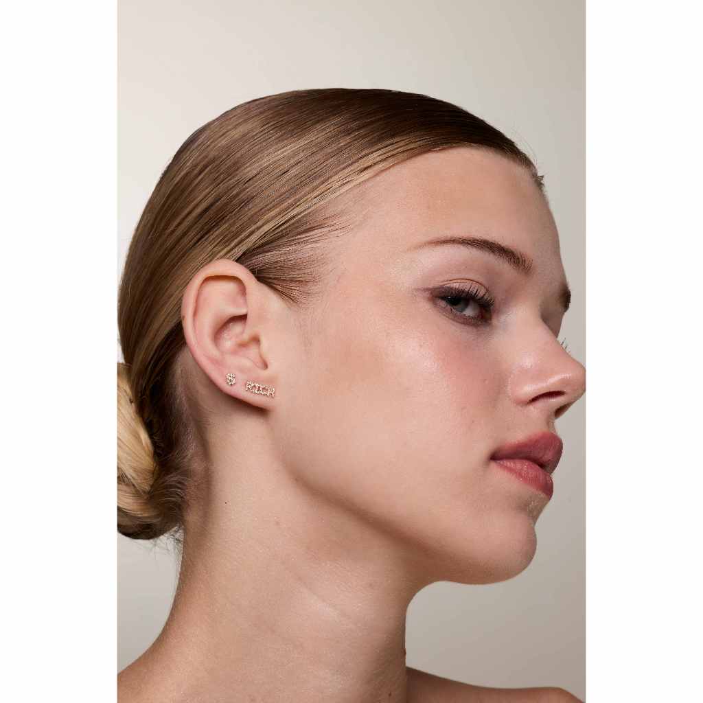 Maison de Jewels - Oro DOLLAR Stud (ต่างหูข้างเดียว) ต่างหูทอง ทองแท้ 9K เพชรแท้ พลอยธรรมชาติ ต่างหูใส่ทุกวัน - รูปที่ 2