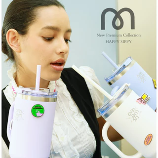 แก้วน้ำ กระบอกน้ำเก็บอุณหภูมิ 1200ml (1.2L) สแตนเลส มีหูจับข้าง ใบใหญ่จุใจ เก็บเย็น/ร้อน รุ่น Happy Sippy Moment