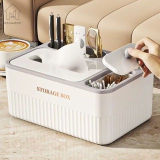 กล่องทิชชู่ตั้งโต๊ะสไตล์มินิมอลพร้อมฝาปิด ของตกแต่งบ้าน กันน…