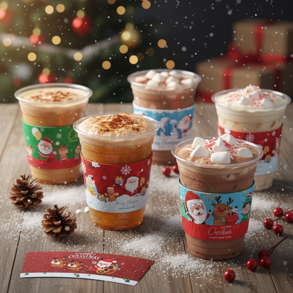 ปลอกสวมแก้วกระดาษลูกฟูก กันร้อน/กันเย็น Limited Edition สำหรับแก้ว PET 16oz 22oz (พร้อมใช้)
