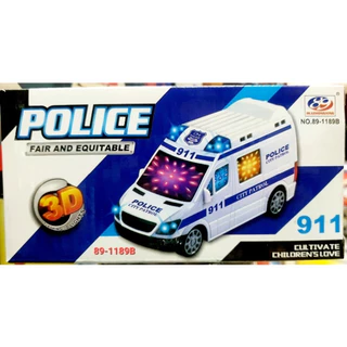 รถพยาบาลของเล่นเด็ก Ambulance ใส่ถ่านวิ่งชนถอย มีไฟมีเสียง เปิดประตูได้