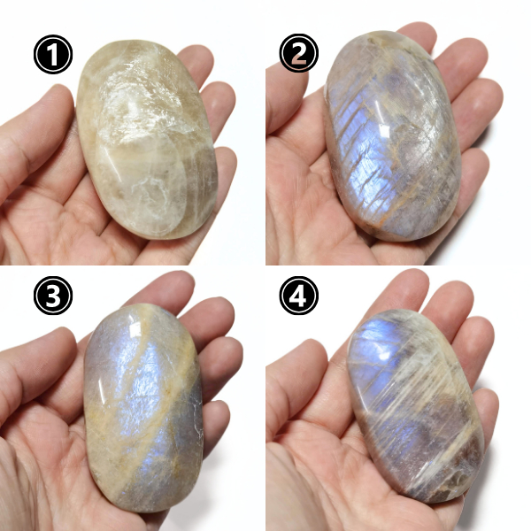 >>Palm<< หิน Moonstone มูนสโตน หินปรับสมดุลอารมณ์ ตอบรับความรู้สึกแบบผู้หญิง และขจัดพลังงานด้านลบ หินแท้
