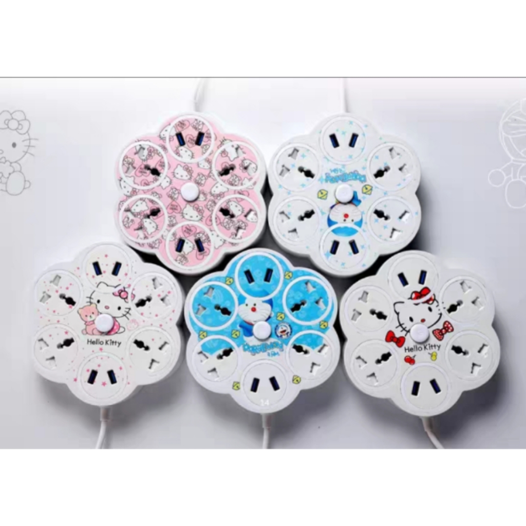 【FuHua Shop】พร้อมส่งจากไทย 🎀 Multi-USB Charger 4 ช่อง + 4 USB พร้อมสวิตช์ 🩷 Cute & Safe ชาร์จมือถือ/แท็บเล็ต ปลอดภัย