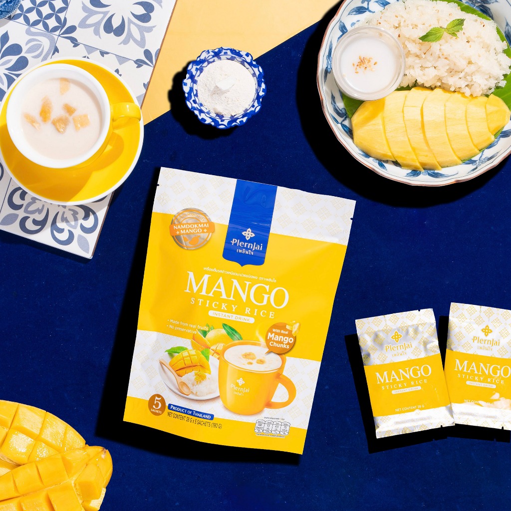 น้ำข้าวเหนียวมะม่วง ตราPlernjai เพลินใจ 1 ถุง (บรรจุ 5 ซองเล็ก) (ขนาด190กรัม)