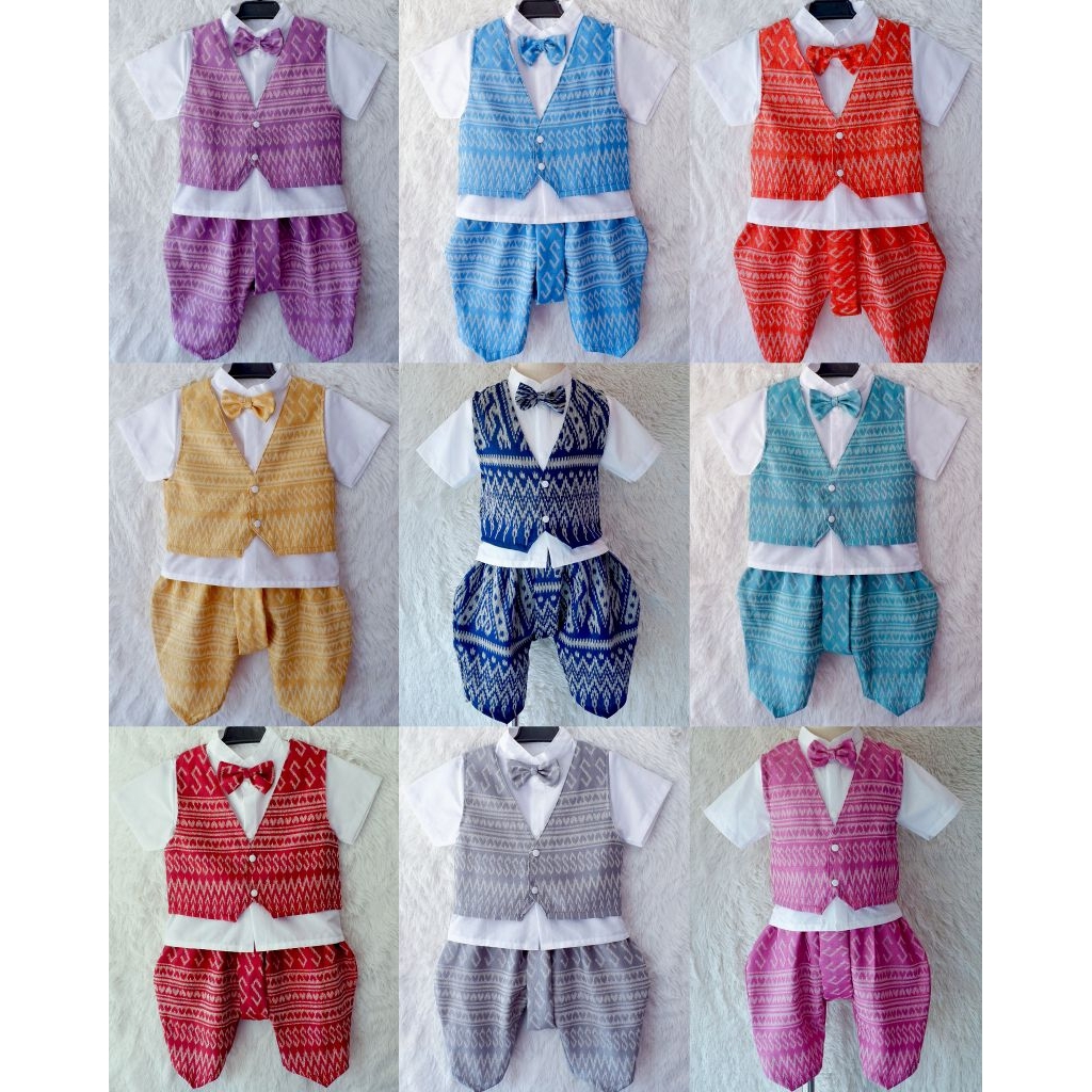 ชุดเด็กเสื้อกั๊กลายขอได้4ชิ้น