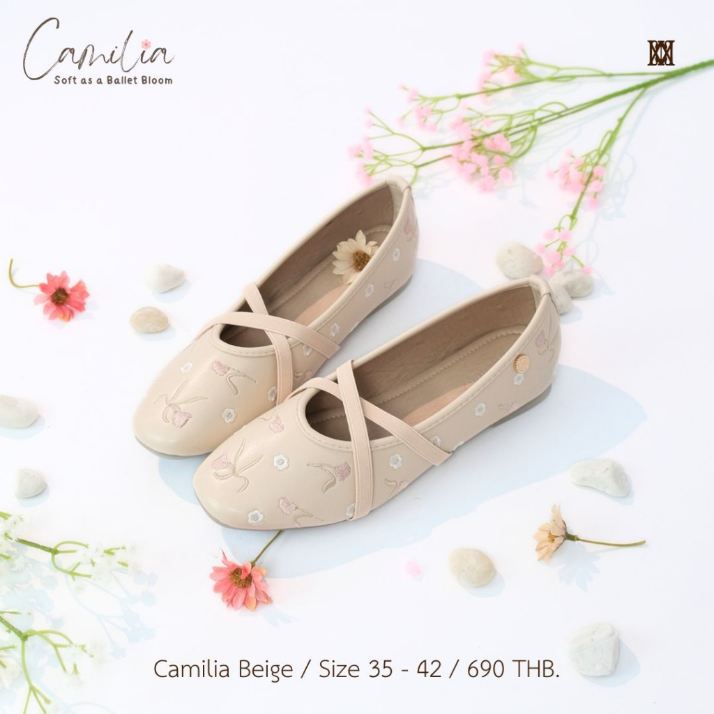 iamJinny JN164 รุ่น Camilia Mary Jane สีเบจ