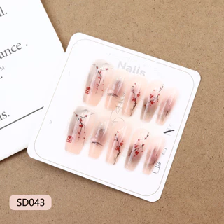 (SDNail Artไซส์ XS-S-M)มีสินค้าพร้อมส่งในประเทศไทย เล็บปลอมสไตล์โมเดิร์น ใช้งานง่าย 10 ชิ้นต่อชุดมีสติกเกอร์แถมมาให้ด้วย