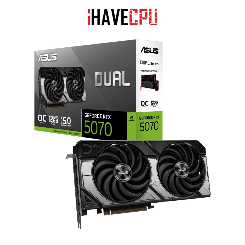 การ์ดจอ (vga) iHAVECPU ASUS DUAL GEFORCE RTX 5070 - 12GB GDDR7 OC EDITION (DUAL-RTX5070-O12G)