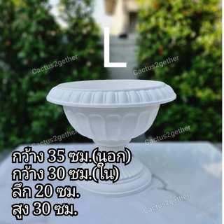 กระถางโรมันทรงอ่างพร้อมฐานรอง พานพุ่ม(แบบไม่เจาะรูใส่บัว เลี้ยงปลาได้ค่ะ)