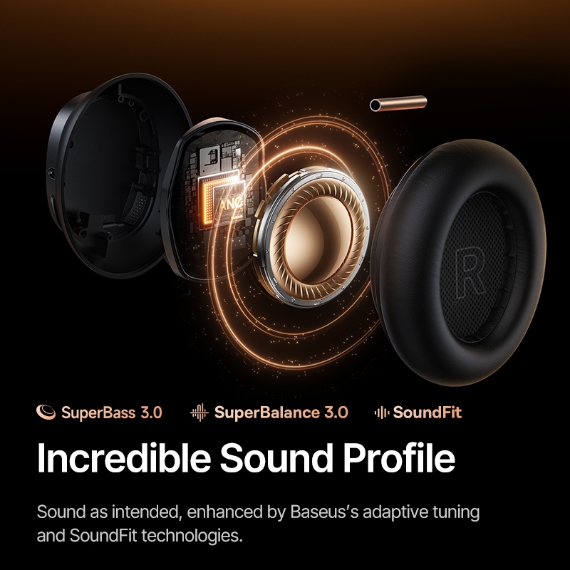 [ ประกันศูนย์ไทย ] Baseus Inspire XH1 หูฟังไร้สายAdaptive ANC , Sound by Bose , Dolby Audio - รูปที่ 5